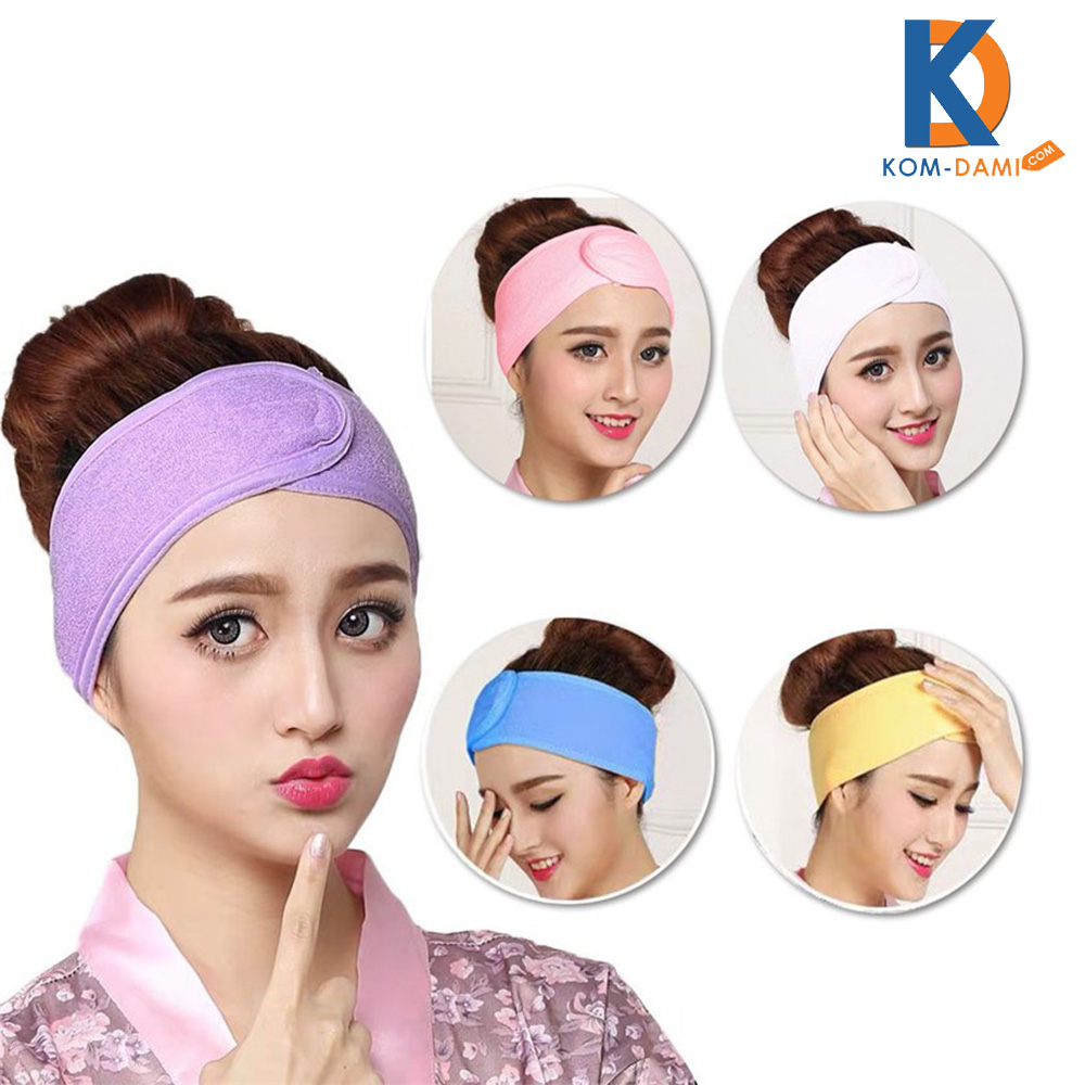 Keli Beauty Goods Bath Makeup Hair Wrap Toweling's Head Band Salon SPA  Facial Beauty Wash Tools Adjustable Elastic Stretch Hair Belt 