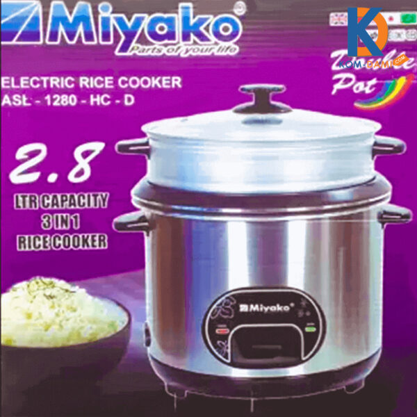 Miyako Rice Cooker ASL-1280-HC-D, Double Pot Rice Cooker 2.8 Litter