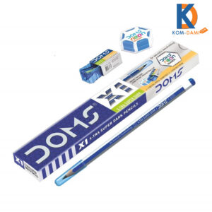 Doms Pencil X1 X-Tra Super Dark Pencils Pack of 10 Eraser Cutter Free