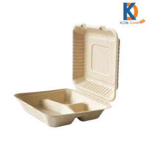 One Time 9 inch 3 divided Use New Product sugarcane bagasse lunch box